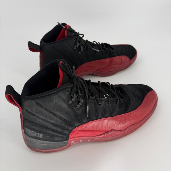 Air Jordan 12 Retro 2009 Flu Game Sneakers Black/ Varsity Red